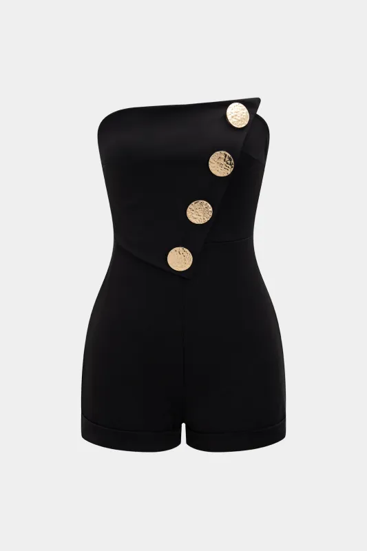 Metallisk ærmeløs jumpsuit sold by Micas