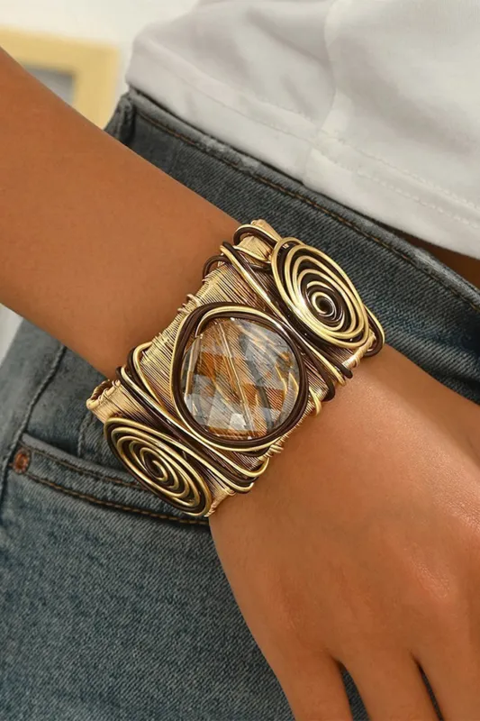Twisted Embedded Gemstone Armbånd sold by Micas