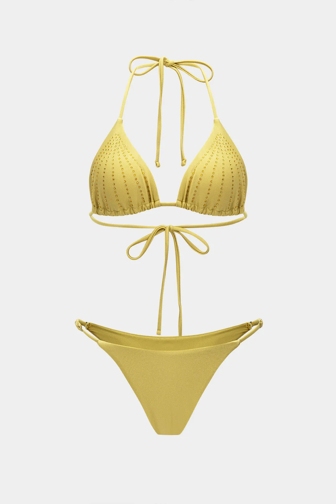Rhinestone Strappy Bikini Set sold by Micas