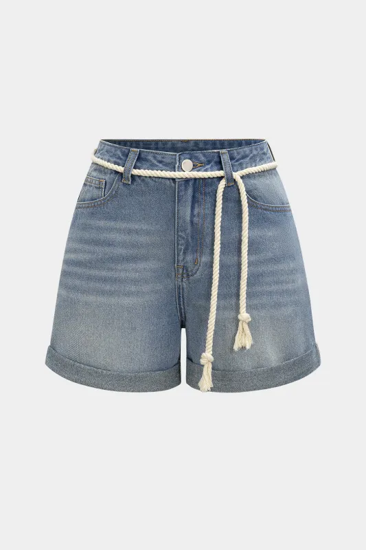 Denim Tie-Up Shorts sold by Micas