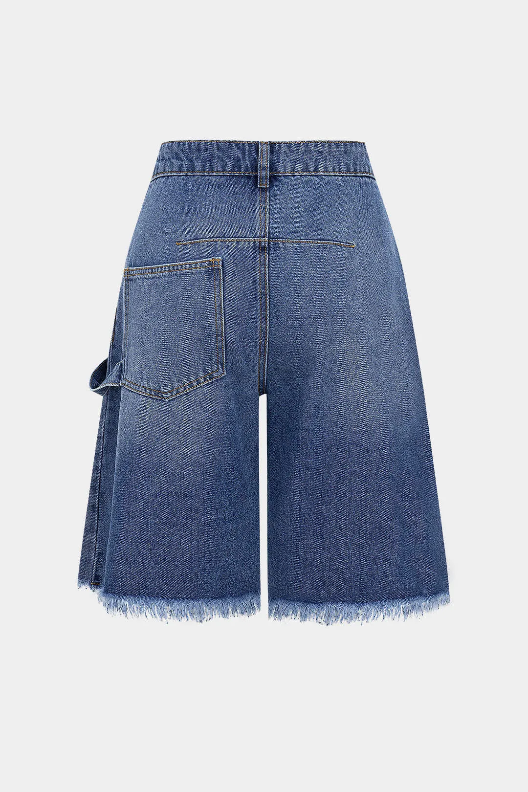 Faux Leather Pocket Stitching Detail Denim Shorts sold by Micas product image thumbnail 2