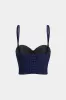 Denim aftagelig kædekorsetrør top sold by Micas