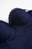 Denim aftagelig kædekorsetrør top sold by Micas