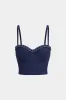 Denim aftagelig kædekorsetrør top sold by Micas