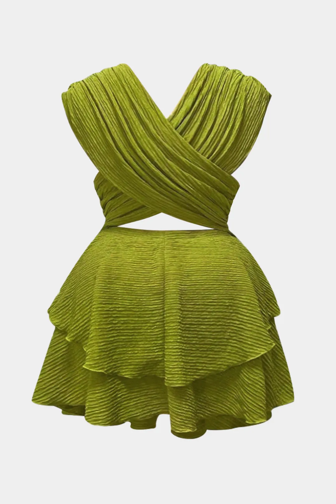 Plus størrelse v-hals udskåret ærmeløs mini kjole sold by Micas product image thumbnail 2