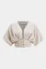 Linned metallisk kortærmet shirt sold by Micas