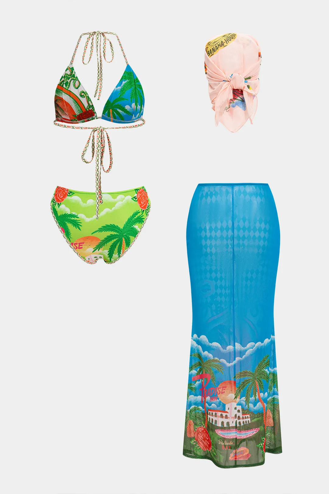 Beach Floral Print Bikini Set sold by Micas product image thumbnail 2