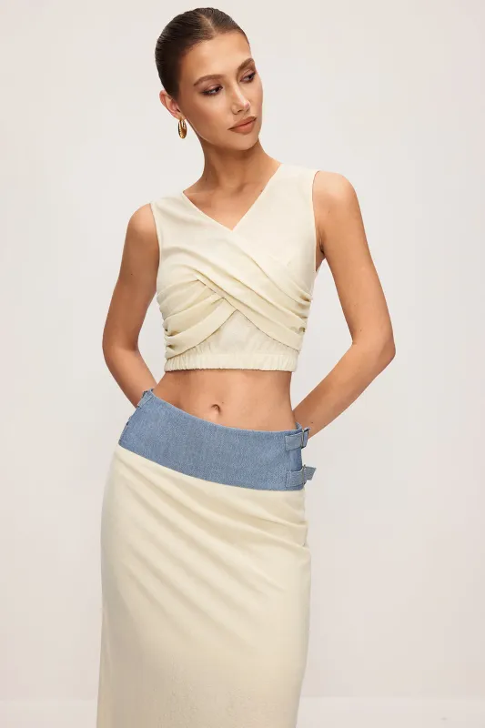 Crossed Ruched Tank Top sold by Micas