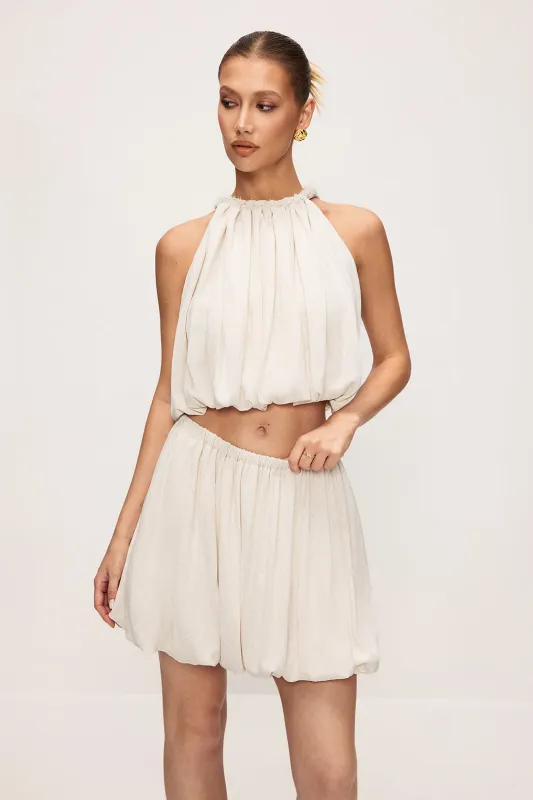 Drawstrings Ruched Linen Tank Top sold by Micas