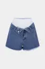 Patchwork Denim Shorts sold by Micas