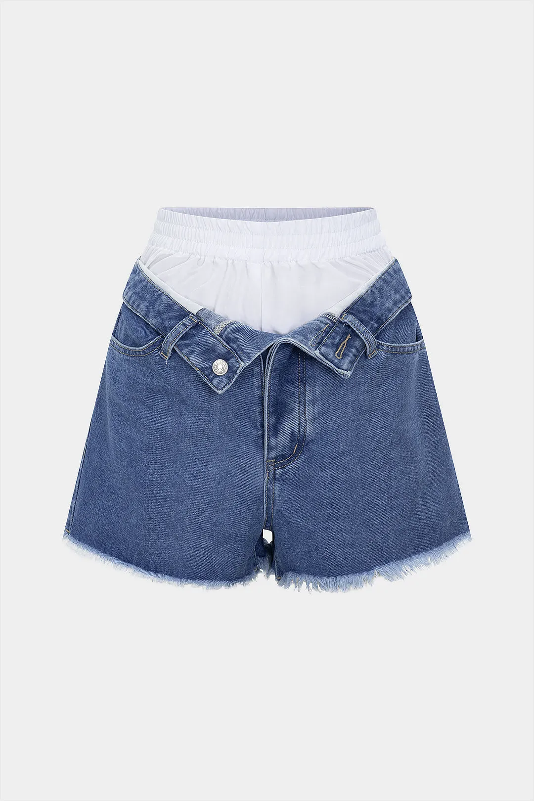Patchwork Denim Shorts sold by Micas