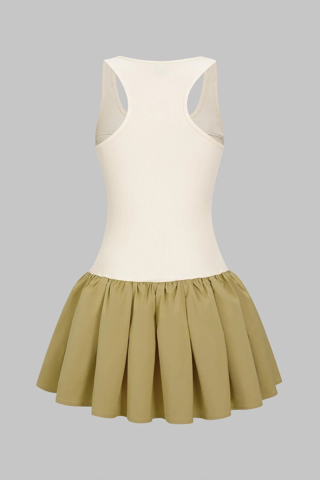 Patchwork Ruched Pocket Sleeveless Mini Dress sold by Micas product image thumbnail 2