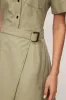 Asymmetrical Short Sleeve Button Tie Mini Dress sold by Micas