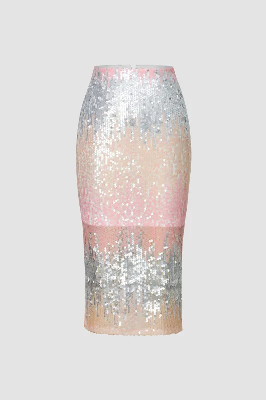 Sequin Embellished Midi Skirt sold by Micas