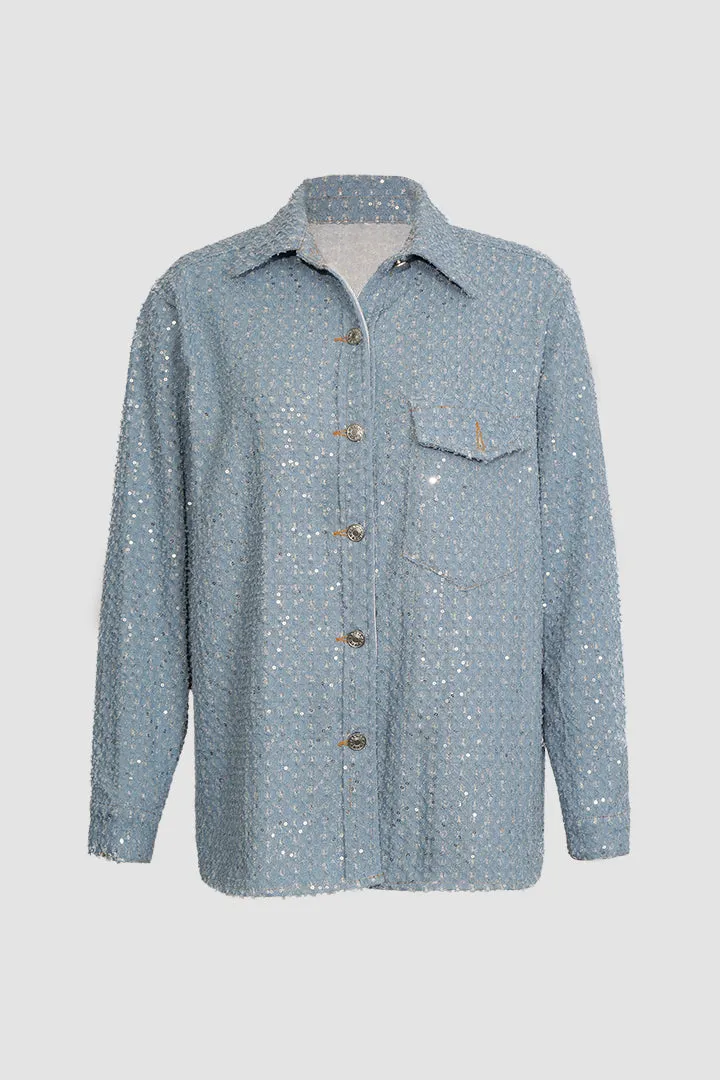 Sequins Denim Jacket sold by Micas