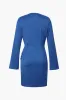 Satin Long Sleeve Ruched Wrap Mini Dress sold by Micas