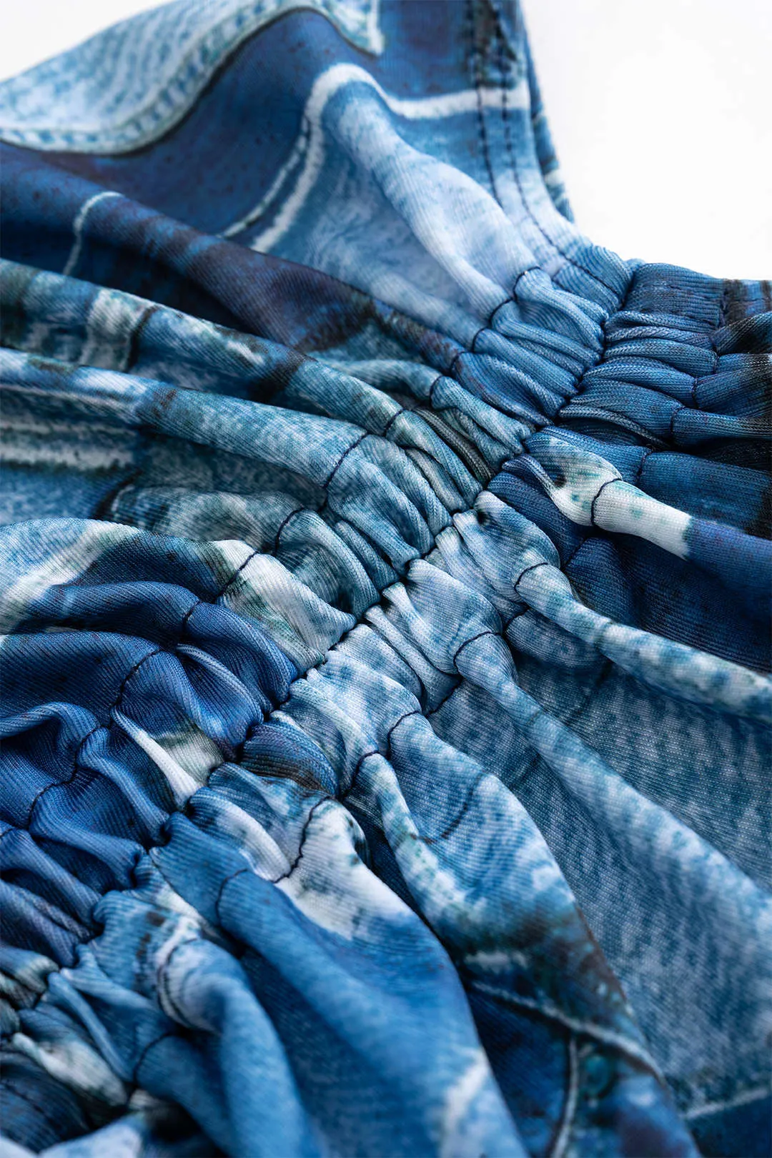 Denim Print Backless Drawstring Bikini Set sold by Micas product image thumbnail 5