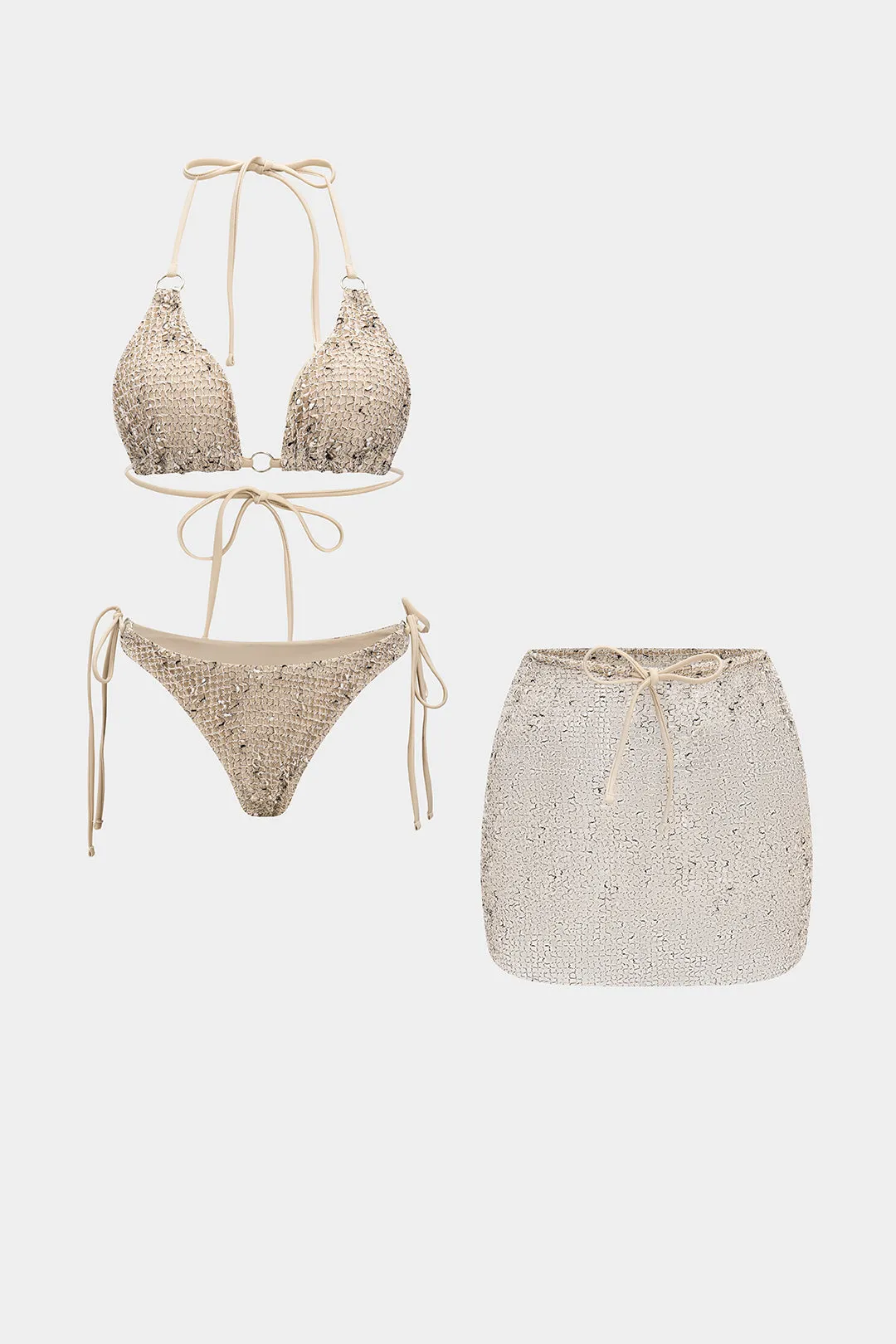 Strappy Hollow Out Bikini Set sold by Micas