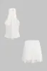 Mesh Patchwork Tie-Up Skirt Set sold by Micas