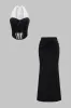 Contrast Halter Top And Skirt Set sold by Micas