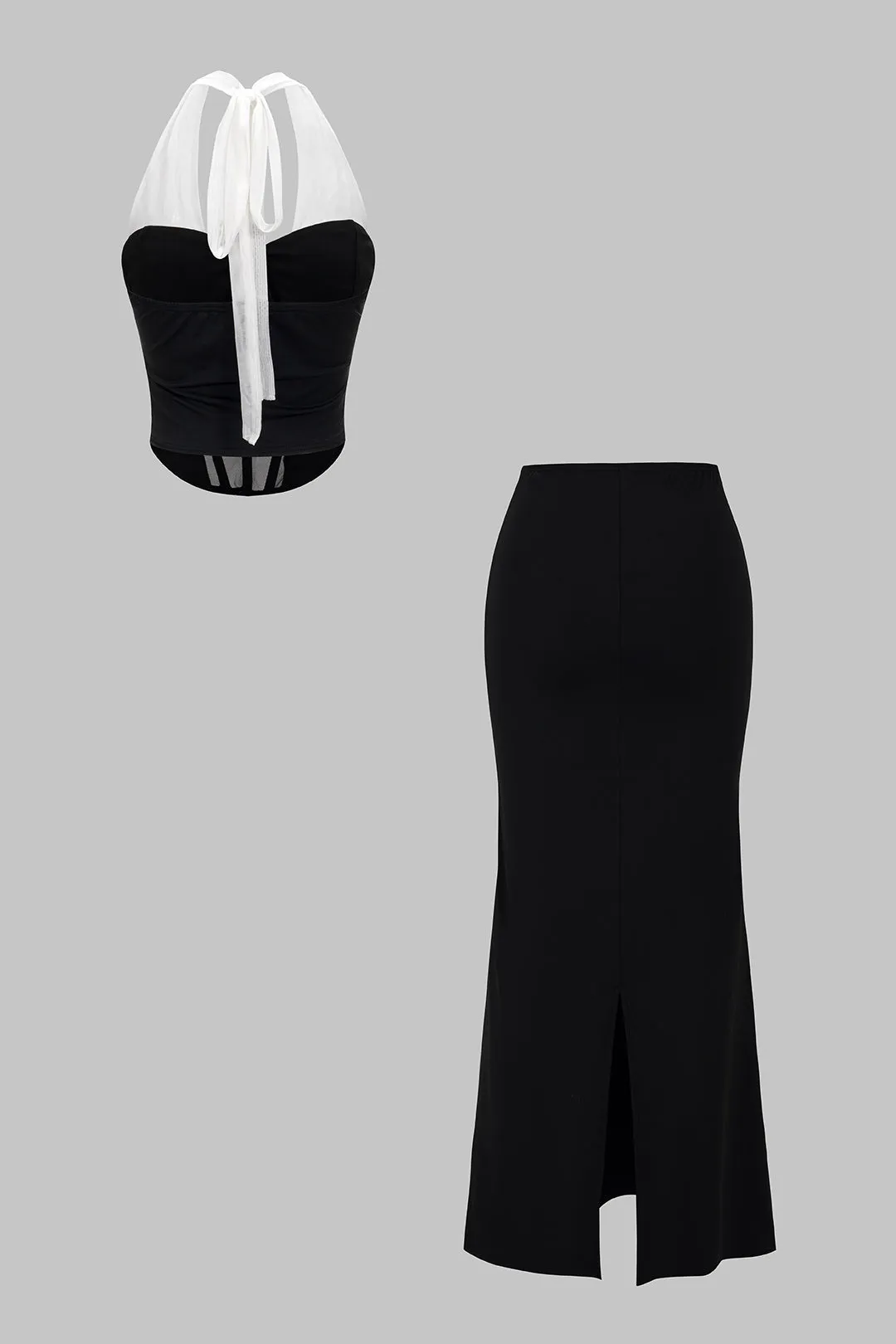 Contrast Halter Top And Skirt Set sold by Micas product image thumbnail 2