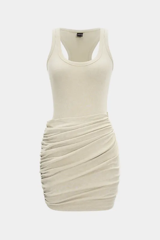 Ruched Tank Sleeveless Mini Dress sold by Micas