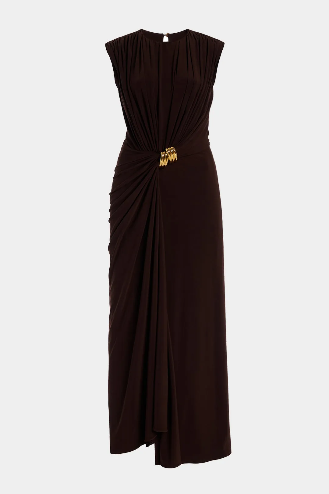 Ruched Sleeveless Maxi Dress sold by Micas