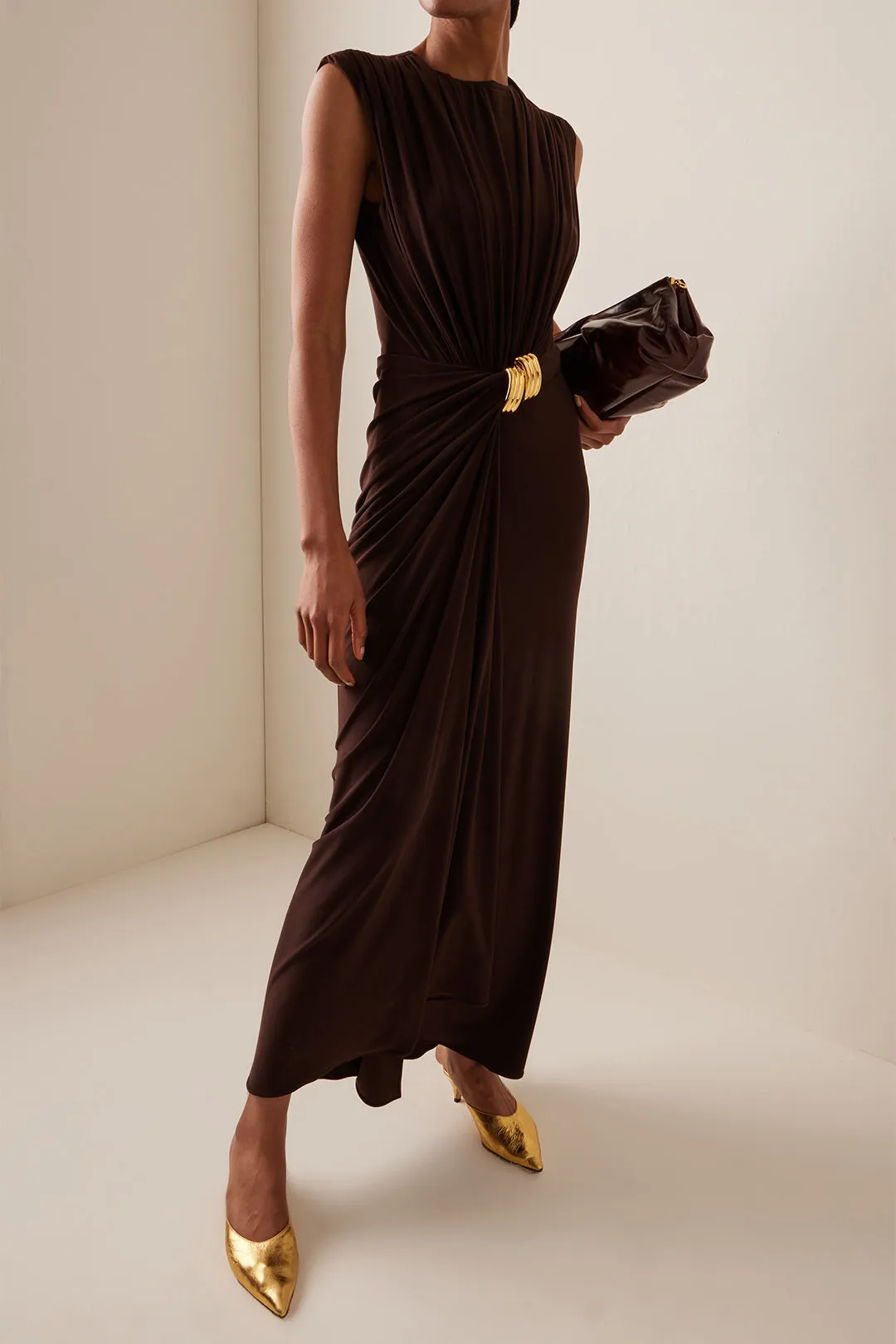 Ruched Sleeveless Maxi Dress sold by Micas product image thumbnail 3