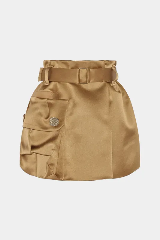 Asymmetrical Ruched Skirt sold by Micas