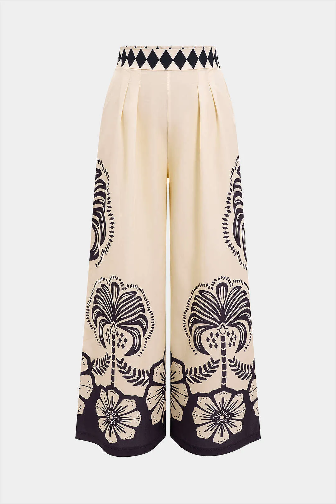 Blomsterprint med høj talje brede benbukser sold by Micas