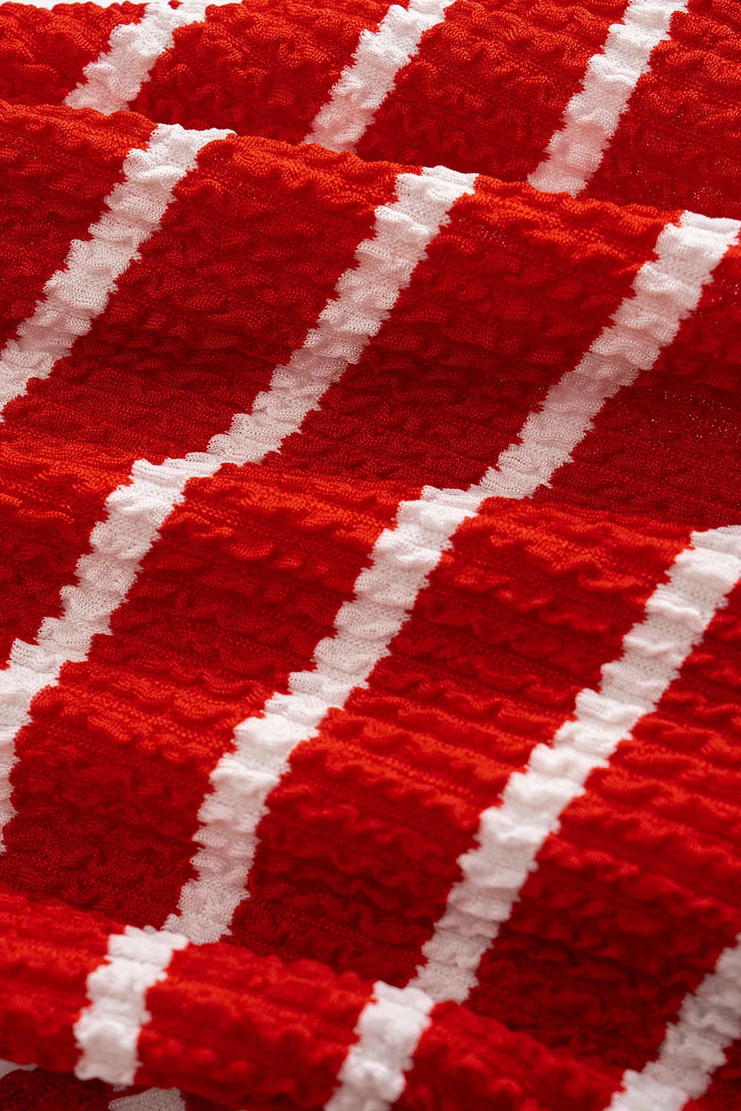 Stripes Print Drawstring Knotted 3-Piece Bikini Set sold by Micas product image thumbnail 3