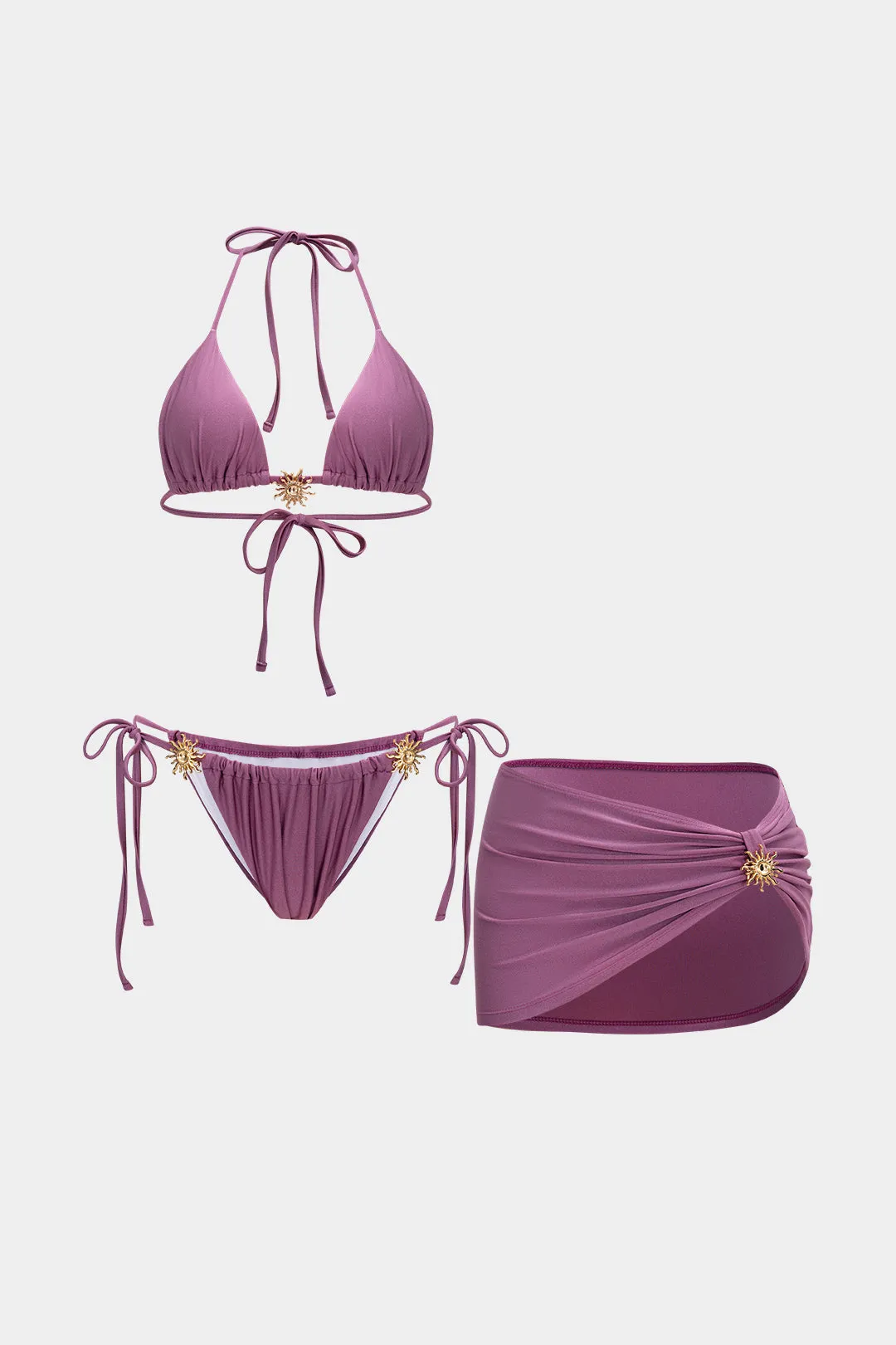 Metallic Decor 3-Piece Bikini Set sold by Micas