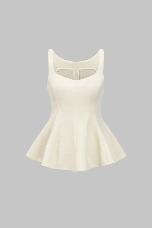 Linen Stitching Slip Zipper Tank Top sold by Micas
