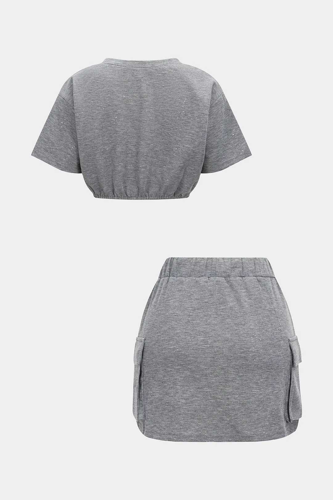 Cropped Loose T-Shirt And Skirt Set sold by Micas product image thumbnail 2