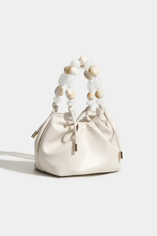 Chain Faux Leather Beaded Crossbody Shoulder Bag sold by Micas