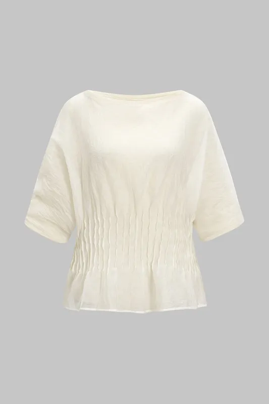 Chiffon Ruched Short Sleeve T-Shirt sold by Micas