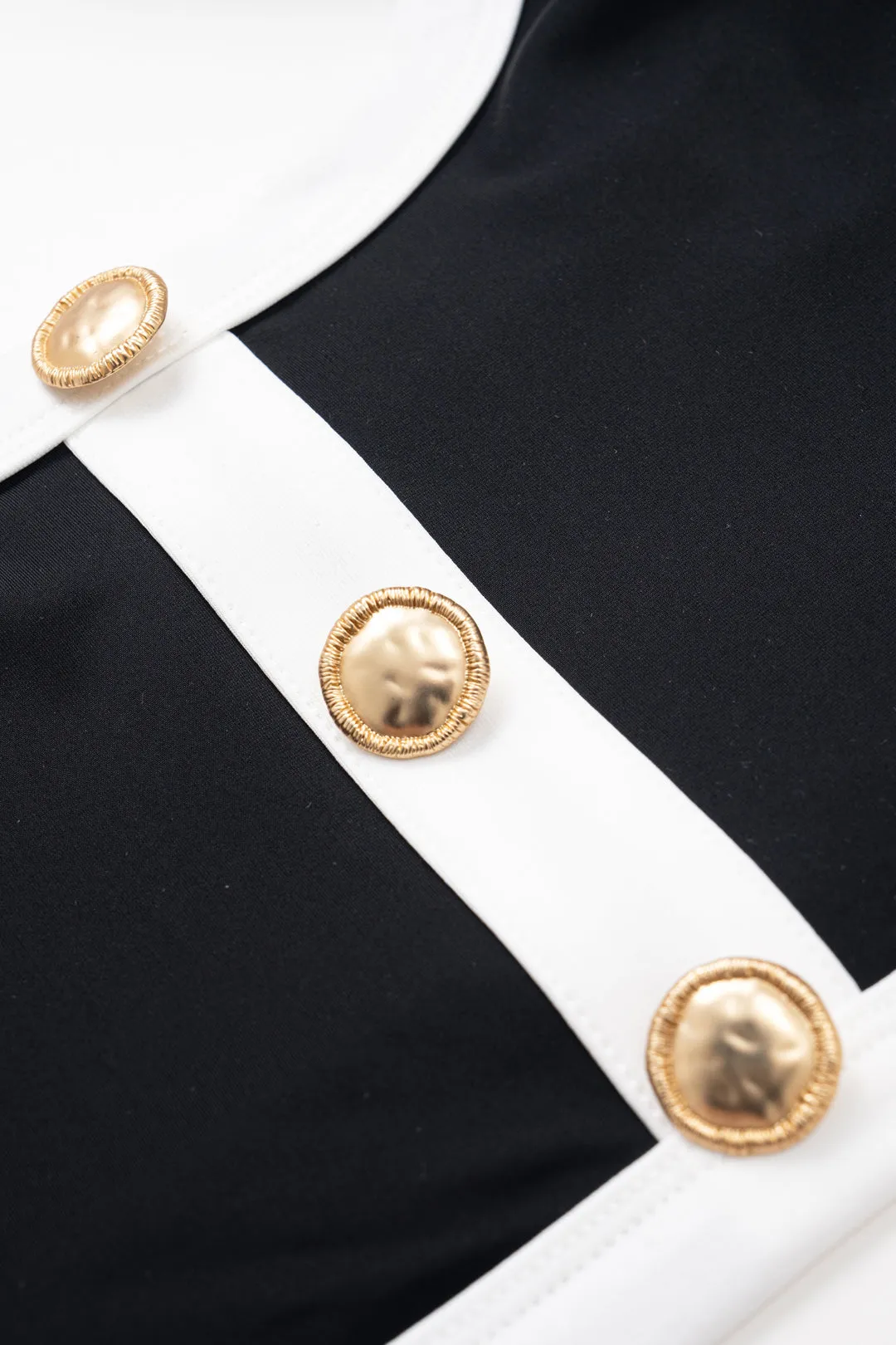 Contrast Print Retro Metallic Button Tank Top And Binding Skirt Set sold by Micas product image thumbnail 3