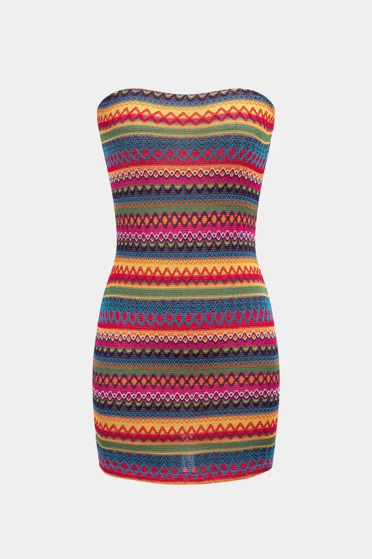 Contrast Strapless Sleeveless Mini Dress sold by Micas