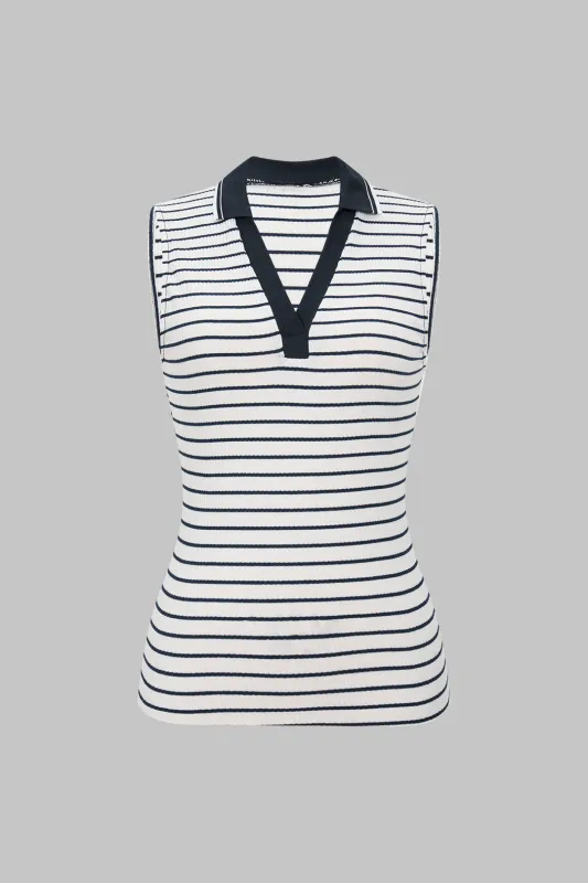 Stripes Print Ribbed Slip Tank Top sold by Micas