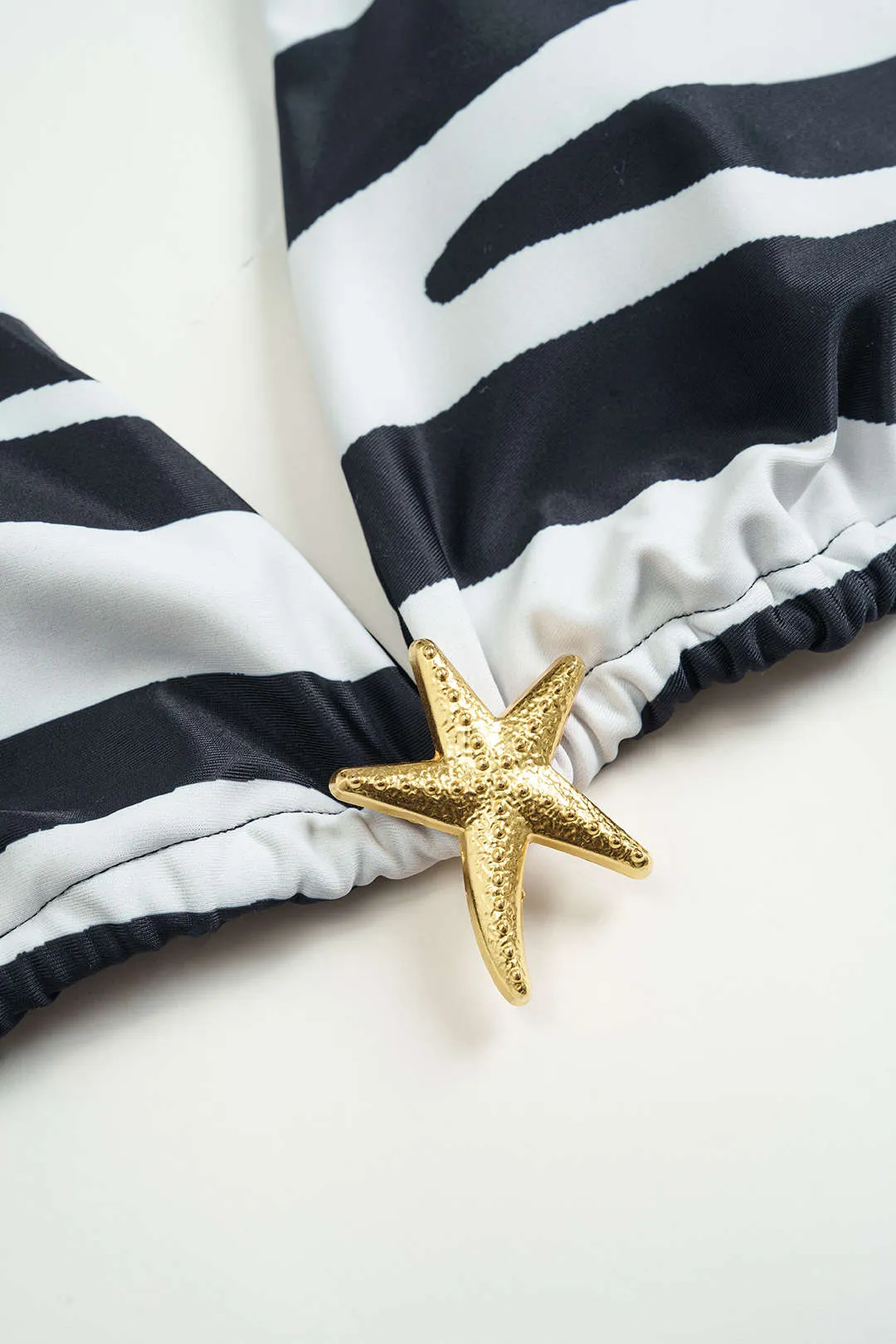 Stripes Print Metallic Decor Tie-Up Bikini Set sold by Micas product image thumbnail 5