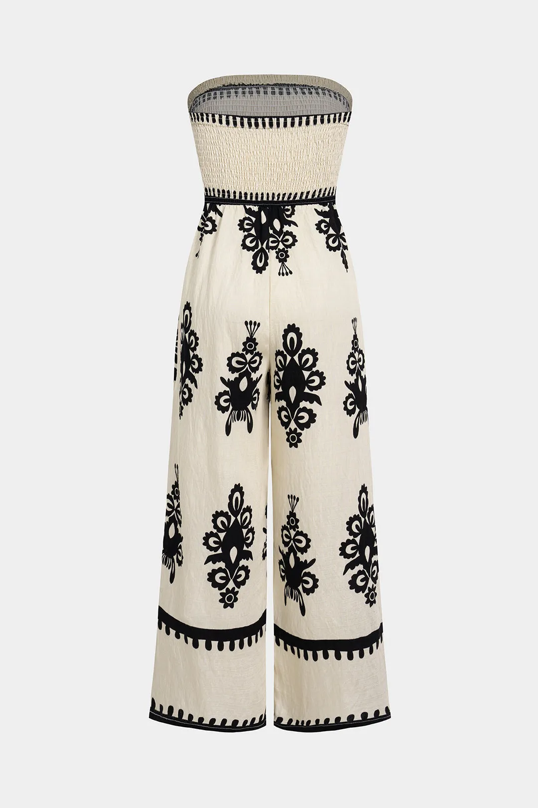 Retro Print Sleeveless Wide Leg Jumpsuit sold by Micas product image thumbnail 2