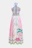 Chiffon Tie-Up Halter Neck Backless Sleeveless Maxi Dress sold by Micas
