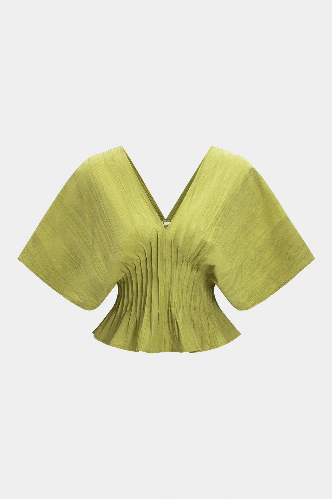 Linen Pleated Short-Sleeve Shirt sold by Micas