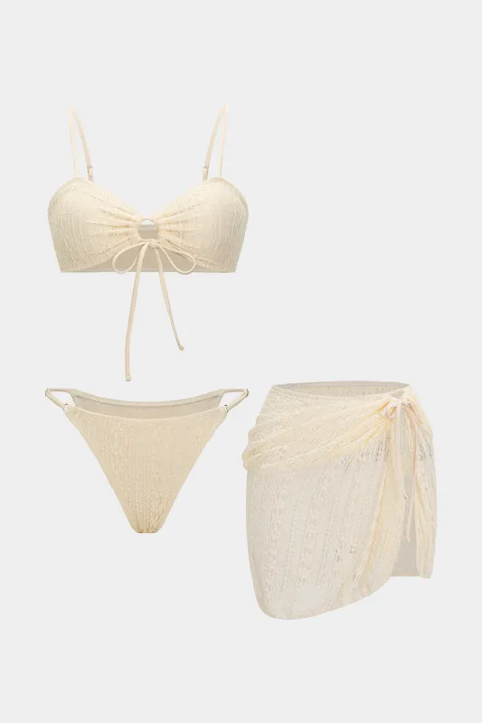Tie Front 3-Piece Bikini Set sold by Micas