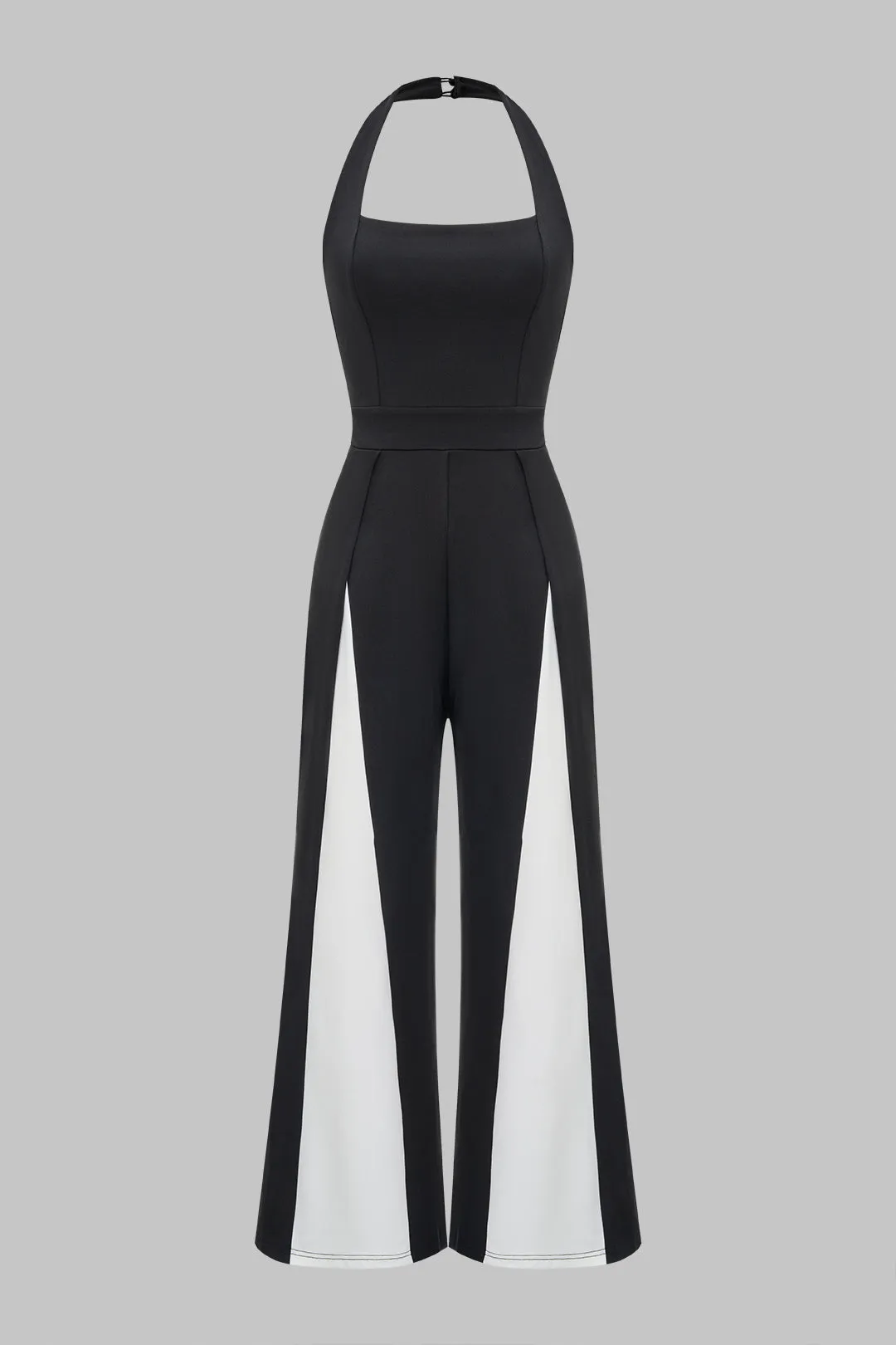 Halter Backless Contrast Sleeveless Jumpsuit sold by Micas
