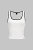 Contrast Binding Sleeveless Tank Top sold by Micas