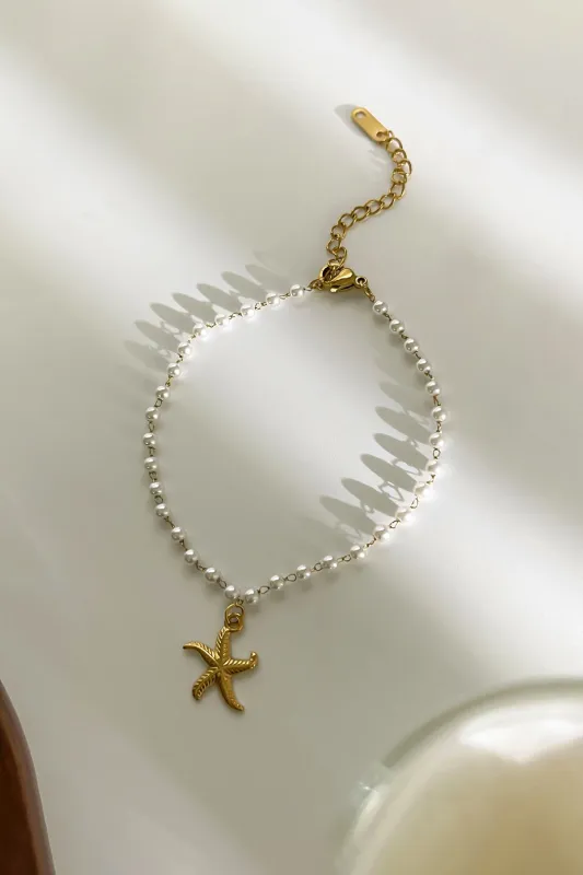 Stainless Steel Shell Pearl Element Bracelet sold by Micas