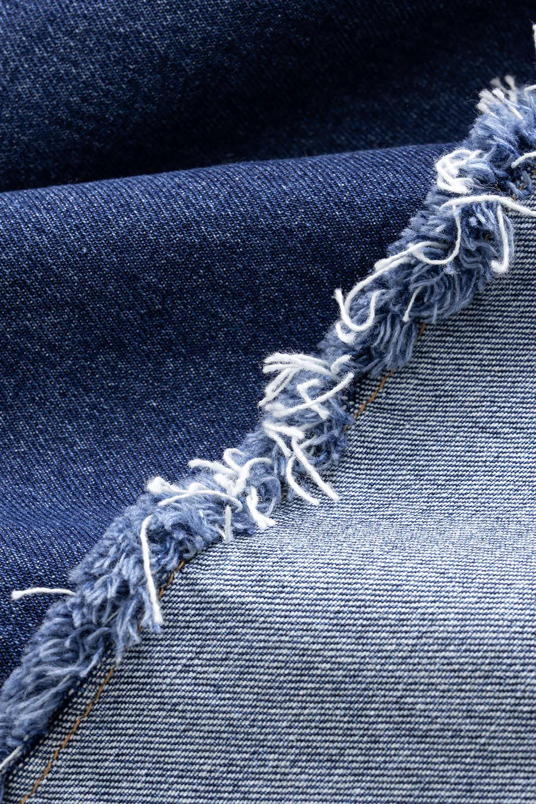 Denim Belted Washed Patchwork Wide Leg Jeans sold by Micas product image thumbnail 4