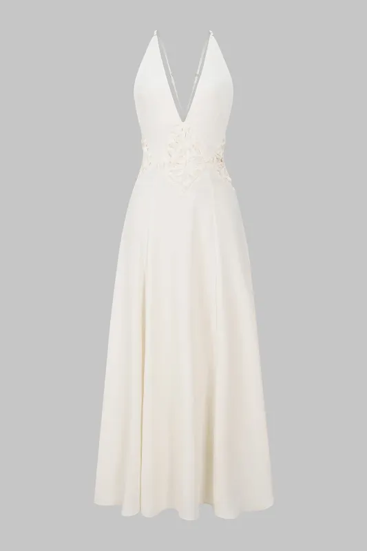 Jacquard Sleeveless Backless Slip Maxi Dress sold by Micas