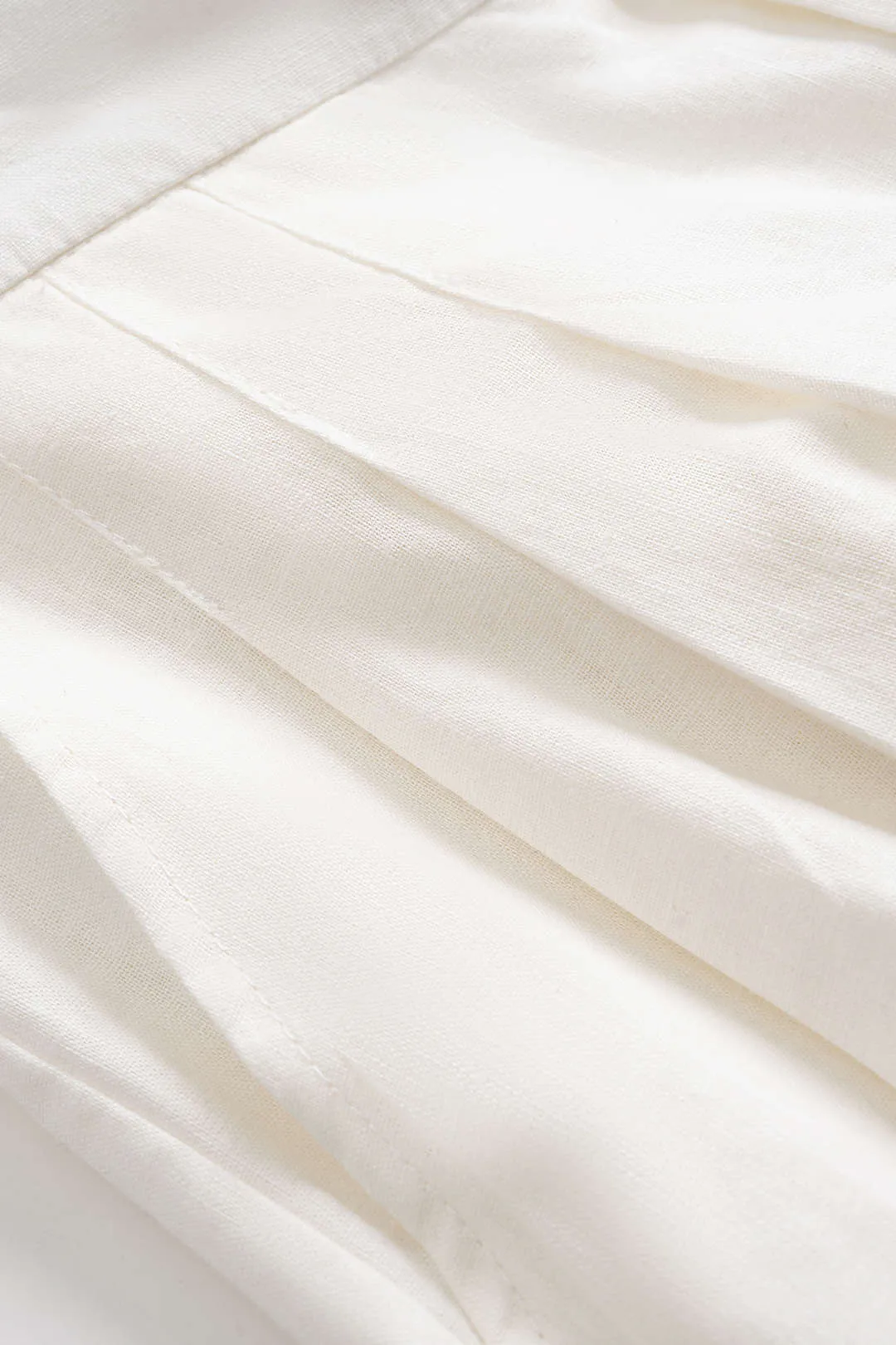 Linen Wide Leg Ruched High Waist Pocket Zipper Trousers sold by Micas product image thumbnail 3